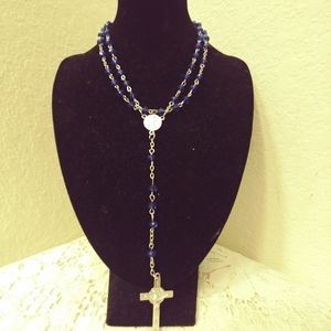 Sapphire Blue Crystal Rosary Beads